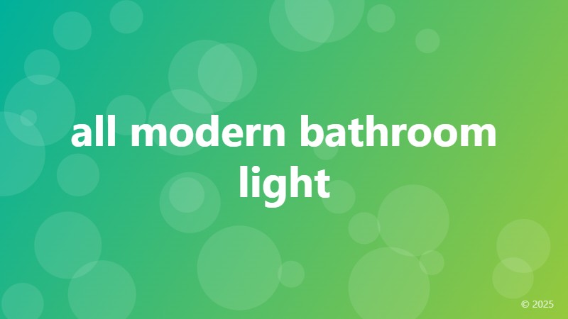 all modern bathroom light