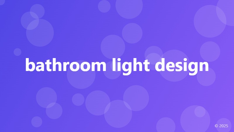 bathroom light design