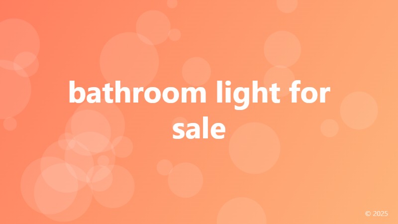 bathroom light for sale