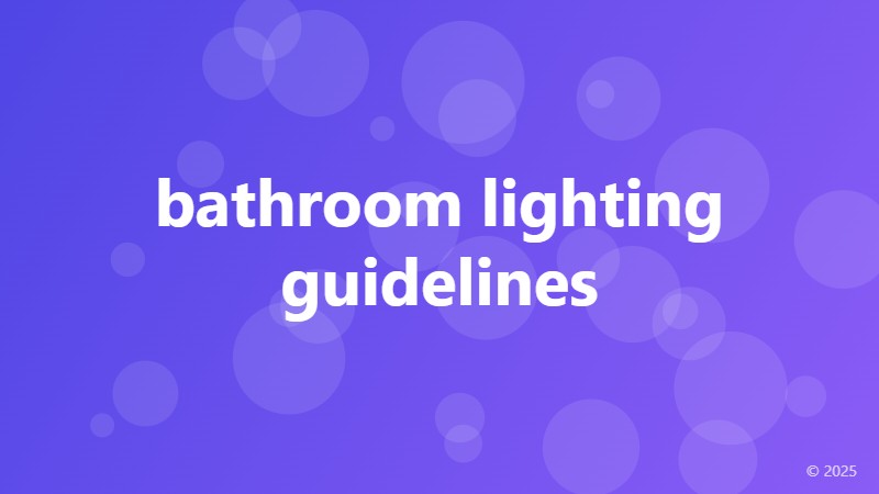 bathroom lighting guidelines