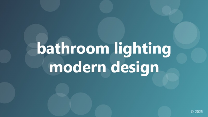 bathroom lighting modern design