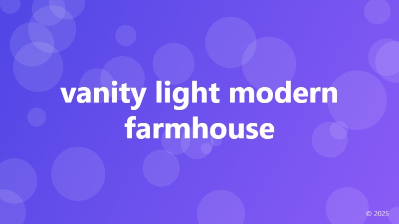 vanity light modern farmhouse